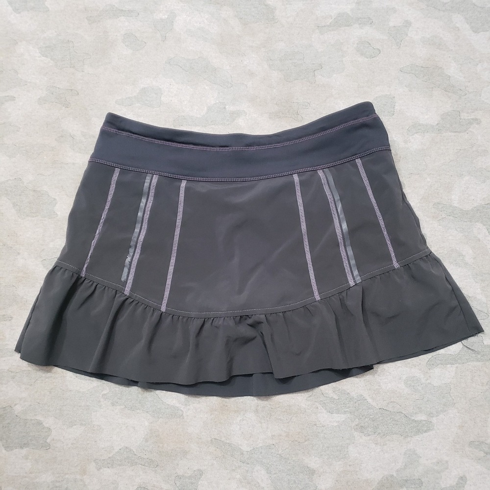 Athleta Skort Womens 6 Gray Ruffle Tennis Golf Athletic Golf Tennis Running